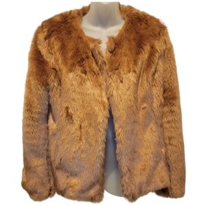 Forever 21; Women's Brown Faux Fur Jacket, Sz L